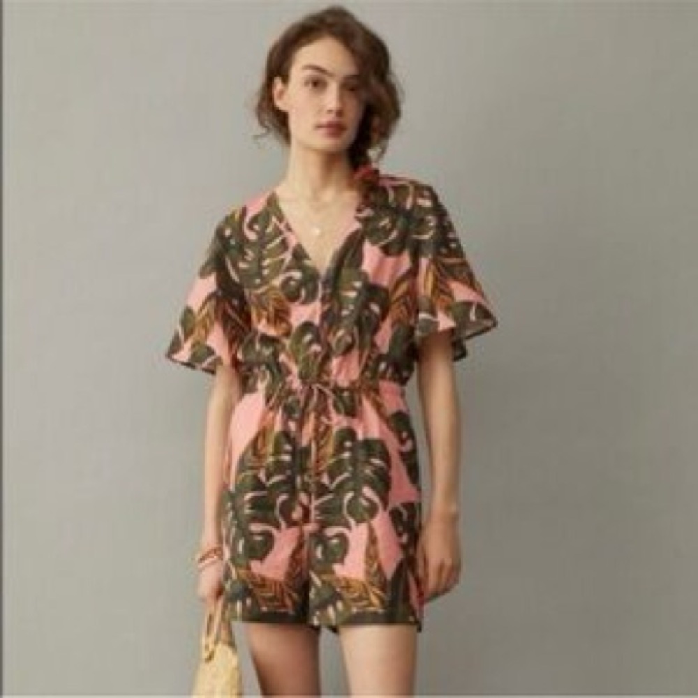 Farm Rio Sunset Palm Romper in size XL